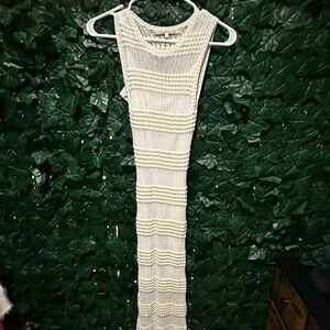 Beachy beige dress with overlay